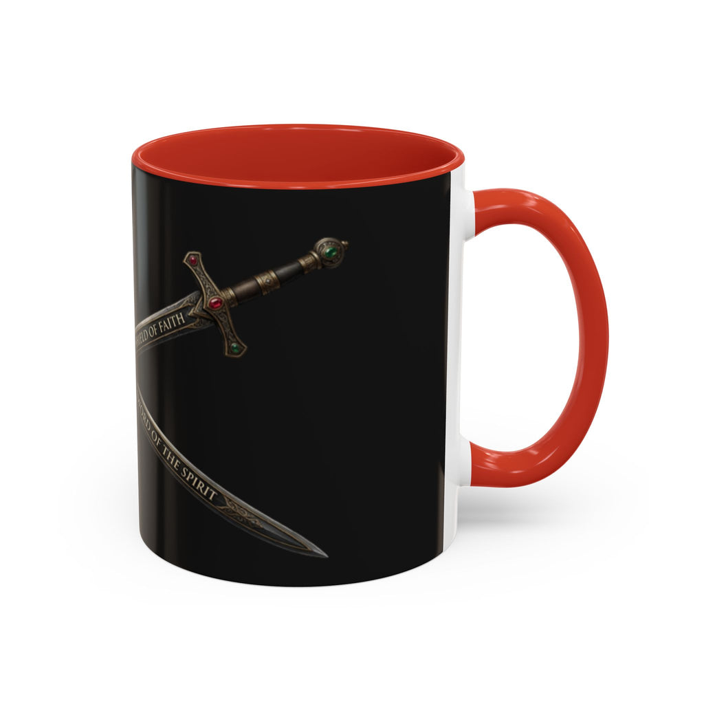 Christian Sword & Shield Coffee Mug (11/15oz) — Faith Scripture Armor Design