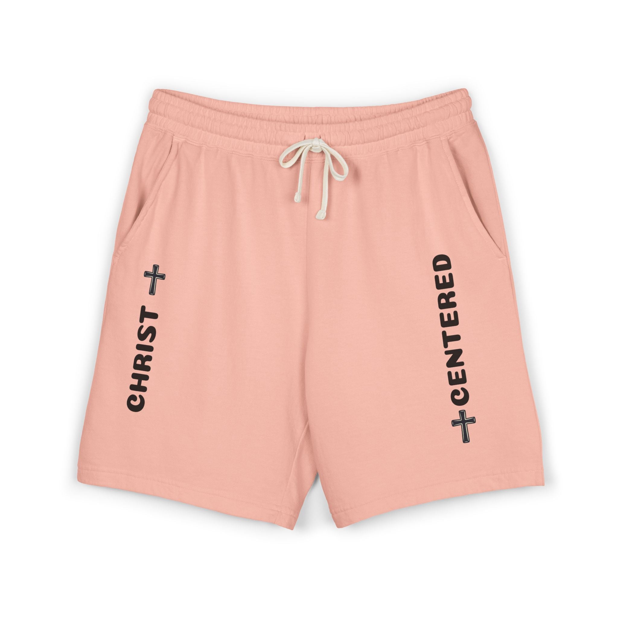 Christian 'Christ Centered' Fleece Sweat Shorts — Garment-Dyed Lightweight Lounge Shorts