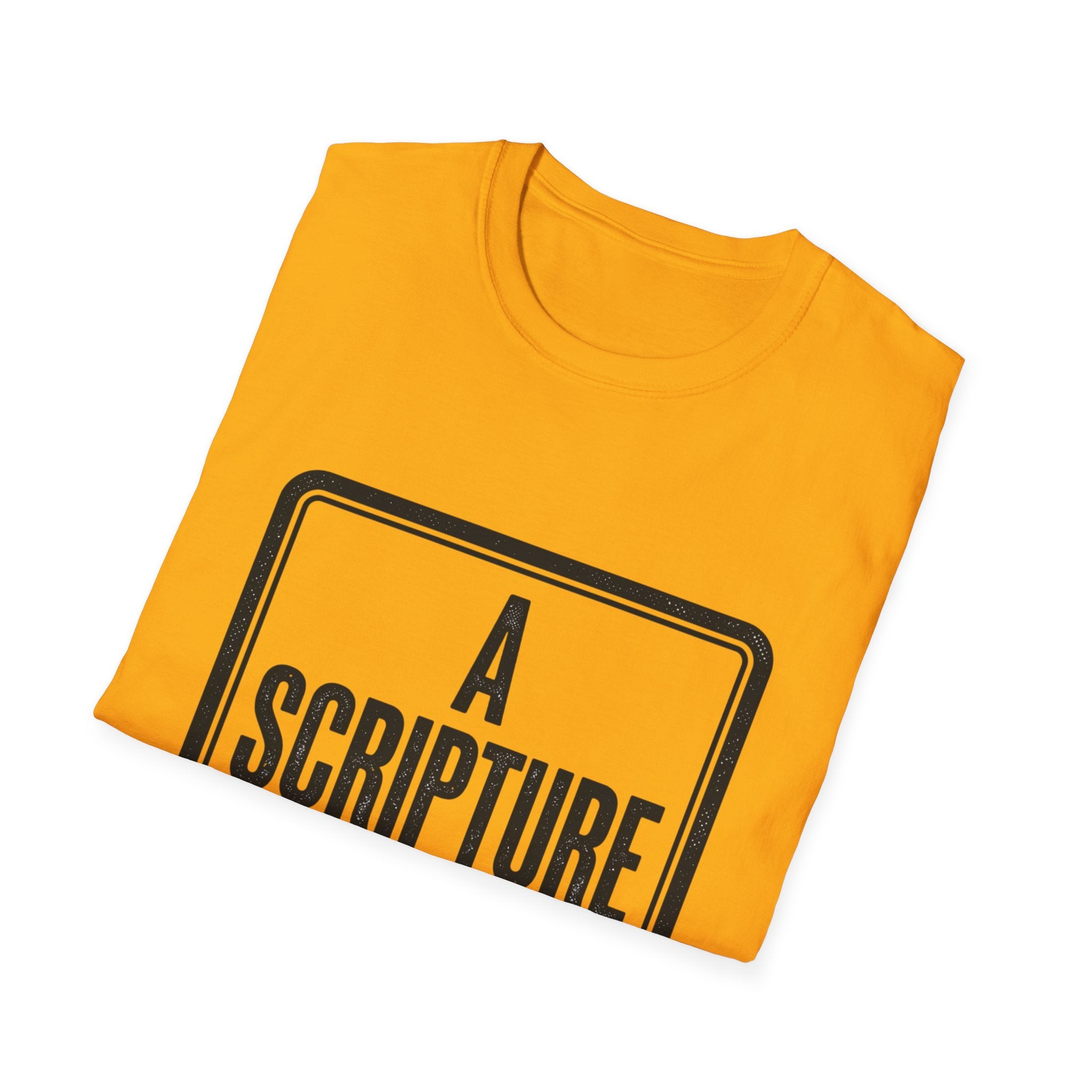 Religious T-Shirt — “A Scripture A Day / Make The Pain Go Away” Inspirational Faith Tee
