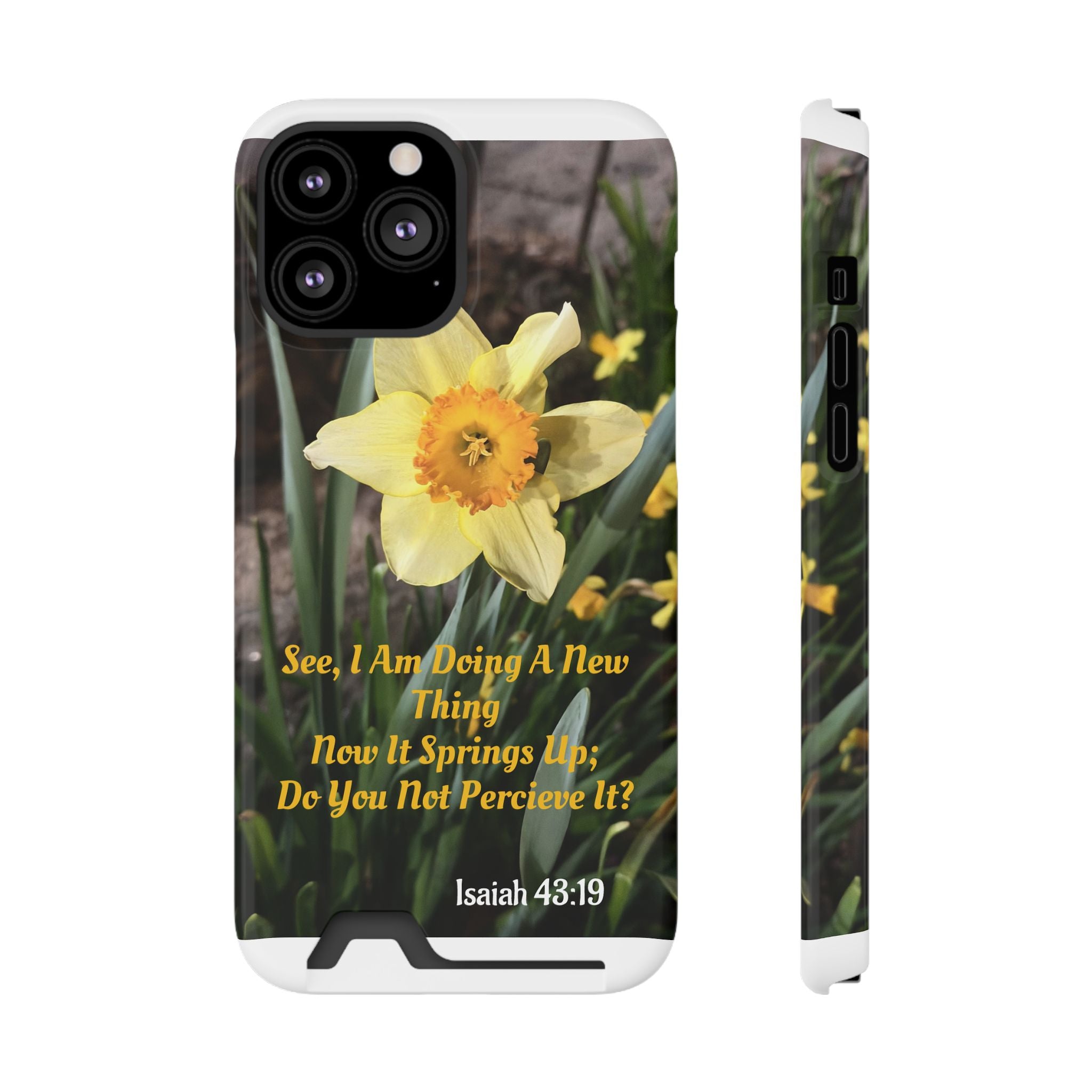 Phone Case With Card Holder (ISAIAH 43:19)
