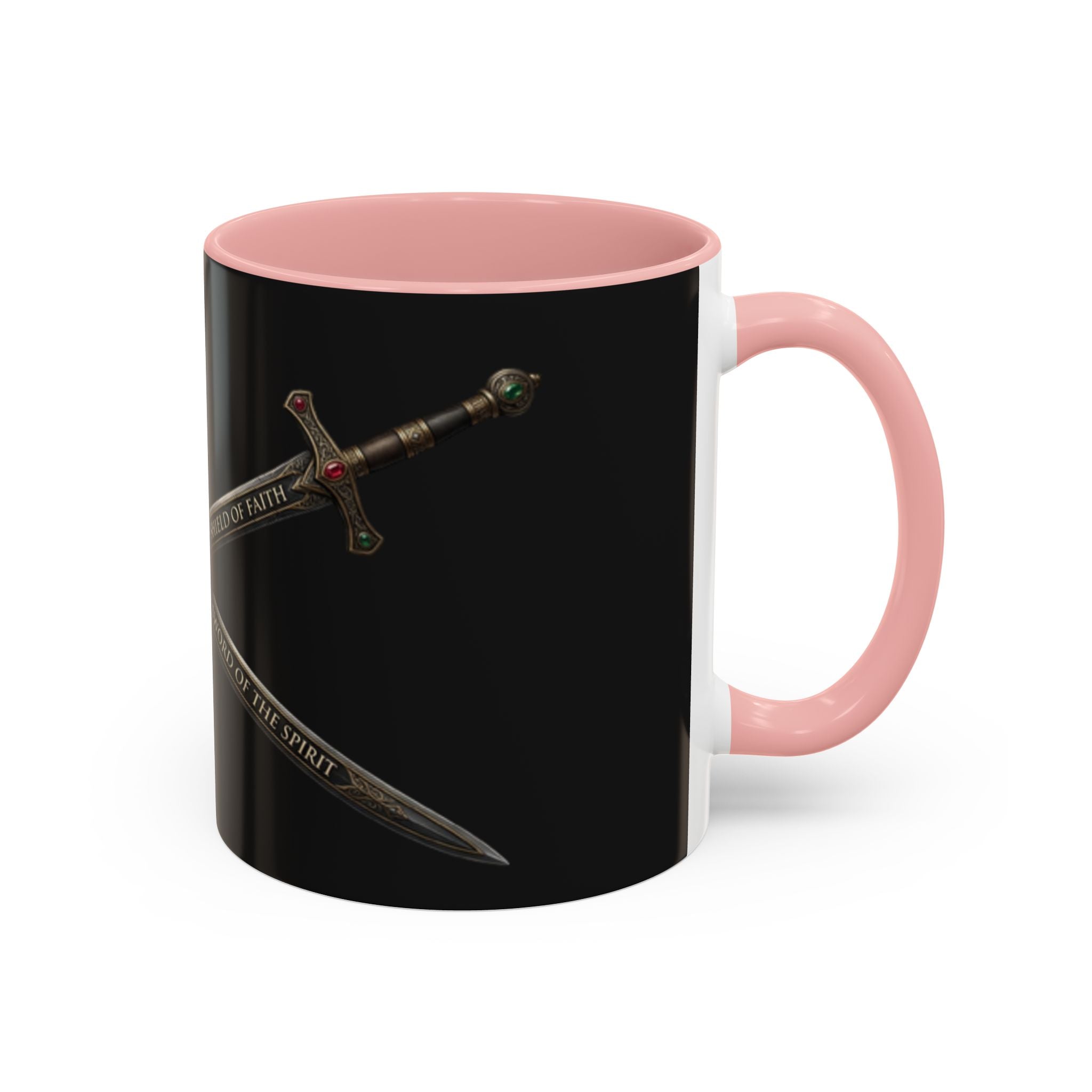 Christian Sword & Shield Coffee Mug (11/15oz) — Faith Scripture Armor Design