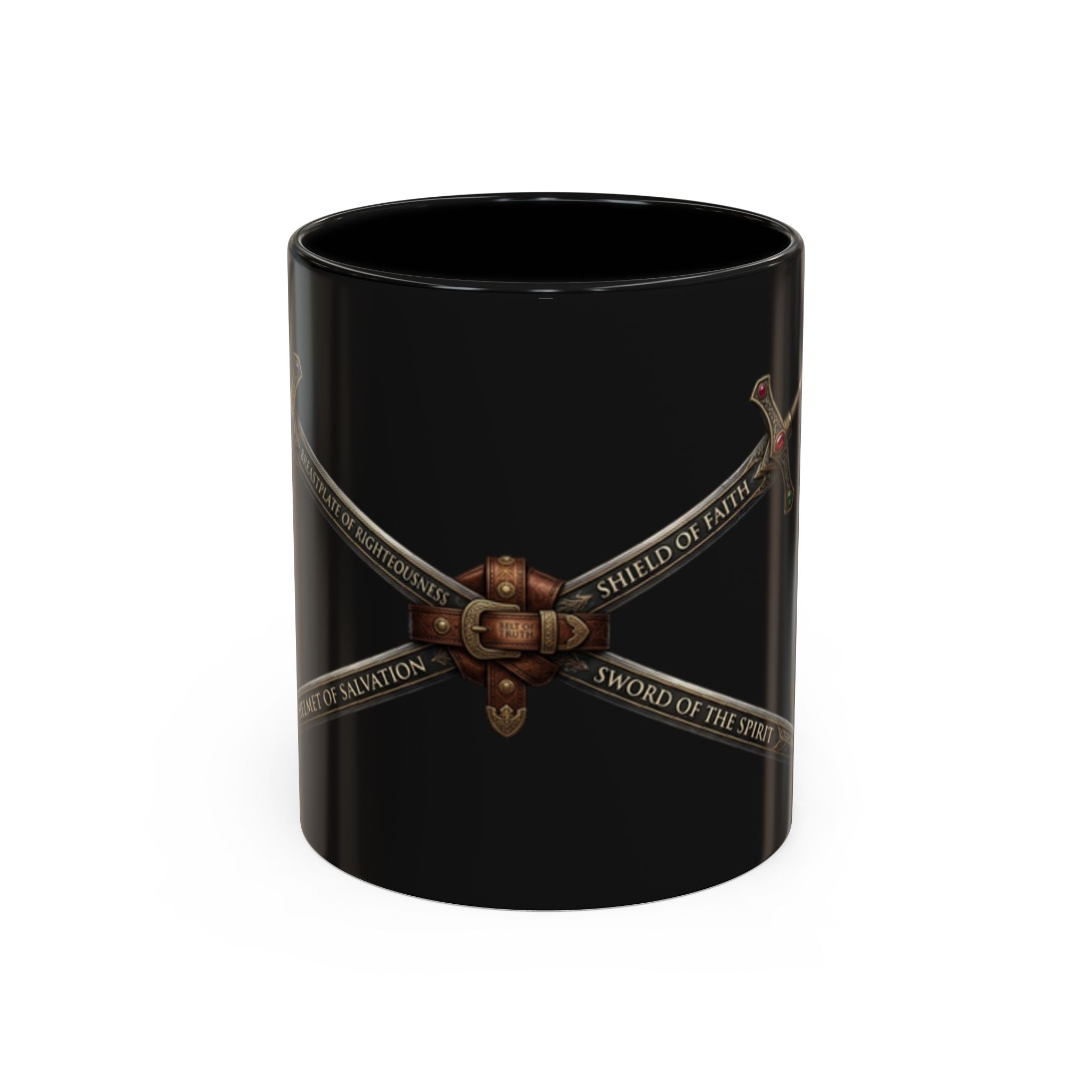 Christian Sword & Shield Coffee Mug (11/15oz) — Faith Scripture Armor Design